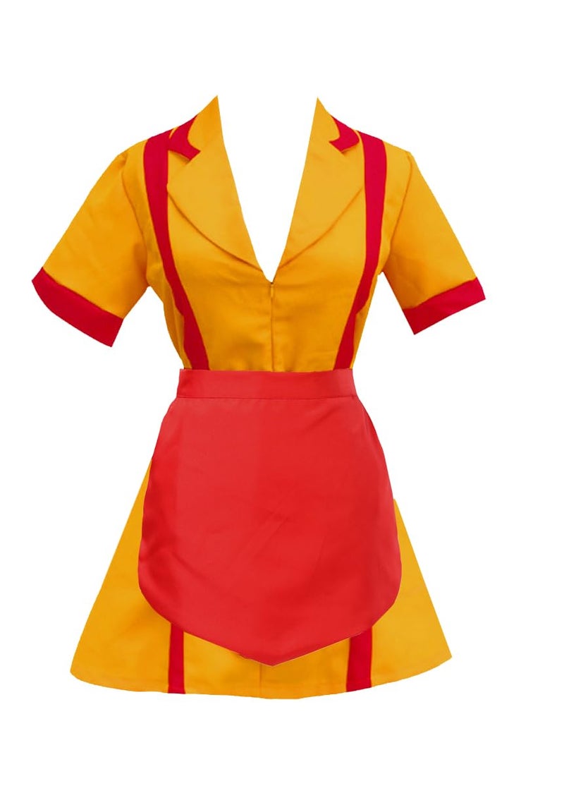 GOLDSTITCH Women Waitress Uniform Yellow Cosplay Fancy Dress Housemaid Cosplay Party Costume Halloween - Image 1